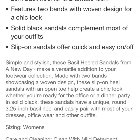 Women's Basil Mule Heels - A New Day™
Black - Picture 5 of 5